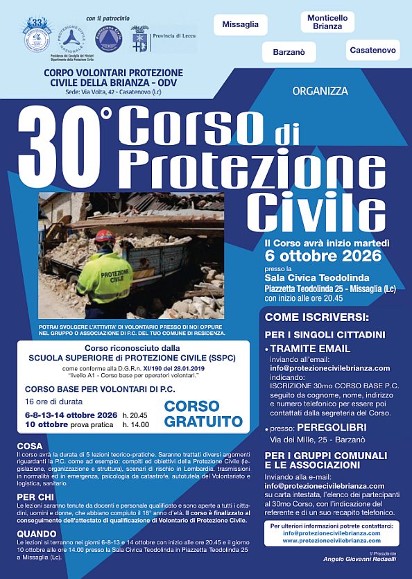 Volantino corso volontari 30