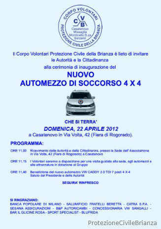 INAUGURAZIONE NUOVO AUTOMEZZO